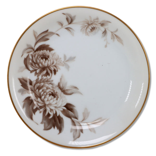 Noritake Lasalle 5142 Bread Butter Plate 6 1/4"  Brown Floral Gold Trim 1950's