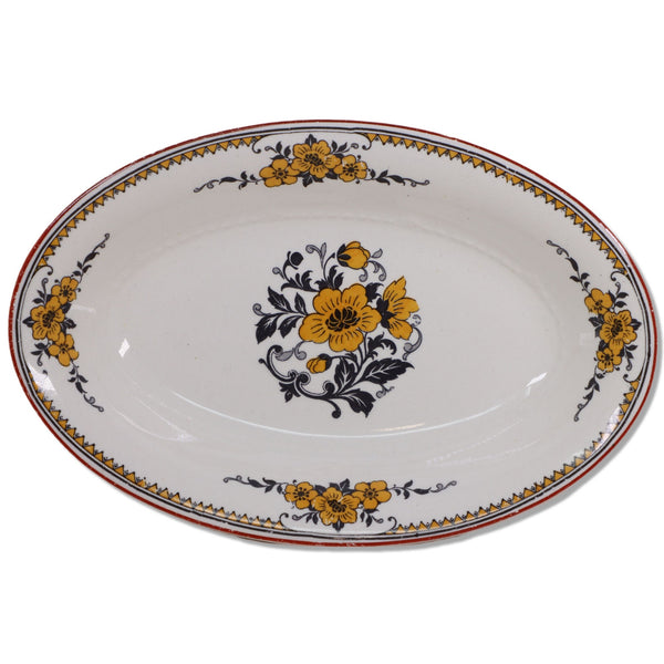 Alfred Meakin Oval Relish Dish 8 1/4" Yellow Floral England Vintage 1930's