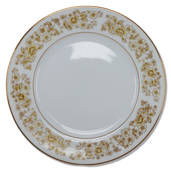 Chadds Ford CF Golden Rose Salad Plate 7 7/8" Yellow Gold Rim Vintage Japan