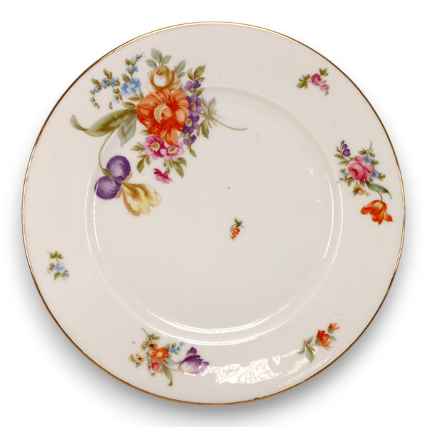 KPM Krister KPM2 Dinner Plate 9 3/4" Various Floral Gold Germany Vintage 1930's