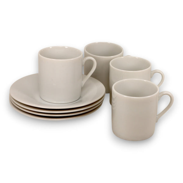 Creative Kitchens 4pc Simplicity Demitasse Espresso Cup Saucer Set White New in Box