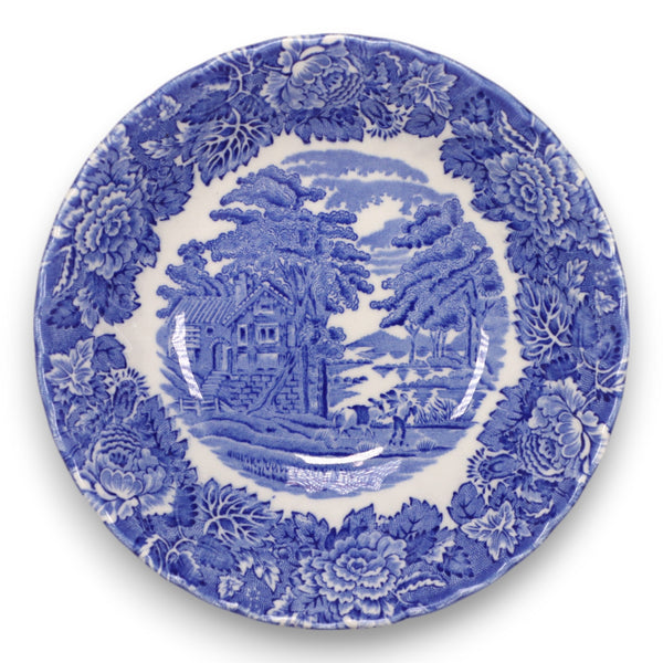 Wood & Sons English Scenery Blue Ironstone Cereal Soup Bowl 6 5/8" Swirl