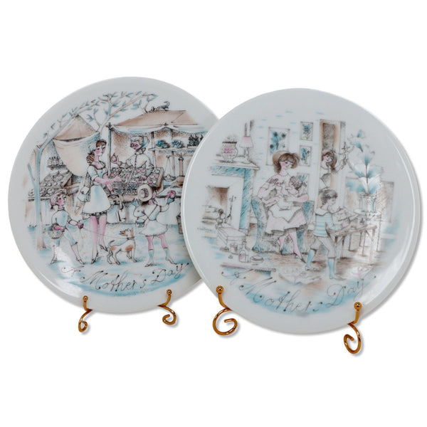Haviland Limoges 2pc Mother's Day Plates To Home 1978 to Market 1976
