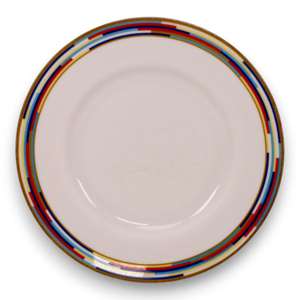 Royal Worcester Metropolitan 6 1/4" Plate Geometric Gold Rim Vintage 2001