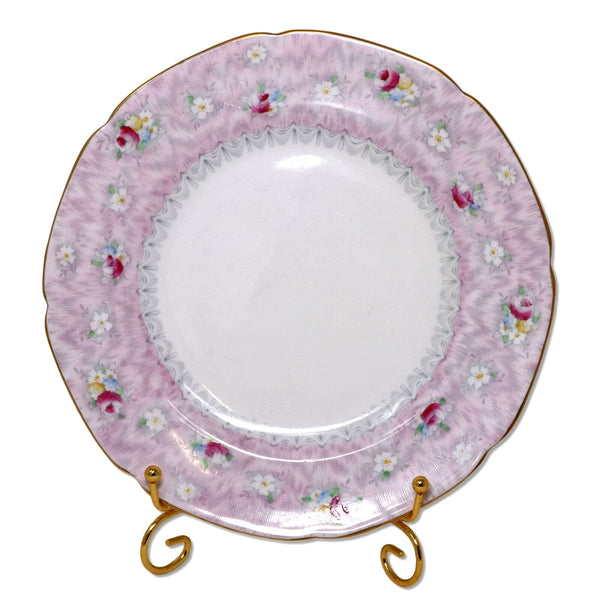 Paragon Pink Evangeline Dessert Plate for Stimpson's Montreal 5304/1 1930's