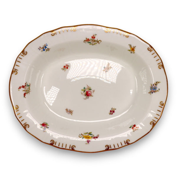 Cauldon Oval Vegetable Bowl Dish 8 3/4" Roses Gold Trim Antique 1904