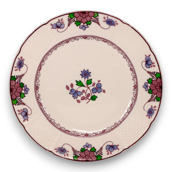 Wedgwood Saxon Salad Plate 8 3/8" Lavender Basketweave Floral England Antique