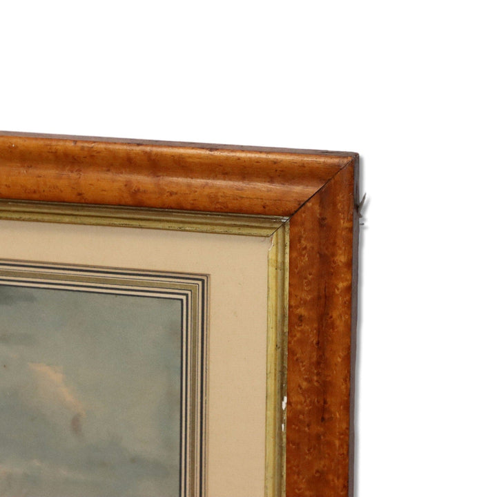 Frederic Roux Ship Approaching Marseilles Birds Eye Frame Antique Lithograph 6120