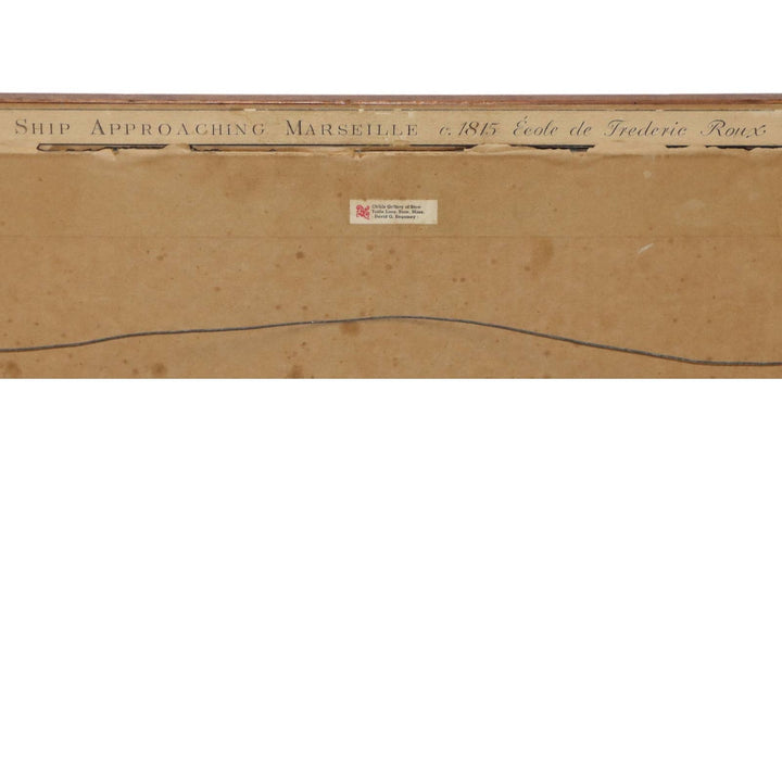 Frederic Roux Ship Approaching Marseilles Birds Eye Frame Antique Lithograph 6120