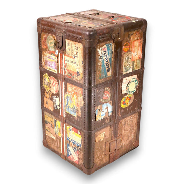 Hartmann Cushion Top Gibraltarized Steamer Trunk Keys Decals Antique 1927 7963