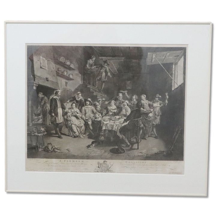 Isaac Taylor 1765 A Flemish Collation Entertainment Framed Engraving Van Harp 6038.1