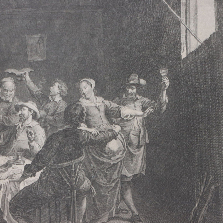 Isaac Taylor 1765 A Flemish Collation Entertainment Framed Engraving Van Harp 6038.1