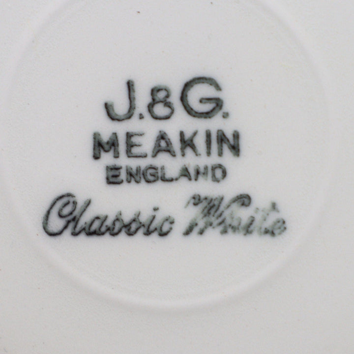 J & G Meakin Cheltenham Silver Tea Cup Saucer White Fluted Platinum 19 ...