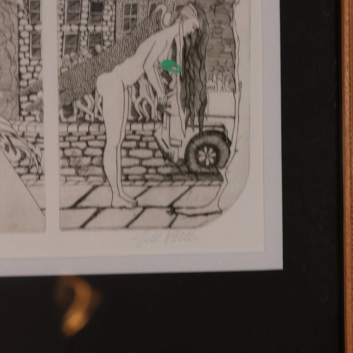 Jill Pottle Angels in Country vs City Print Signed Numbered 6/25 Framed 25x19 7409