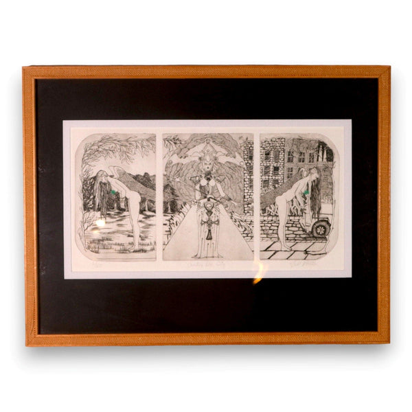 Jill Pottle Angels in Country vs City Print Signed Numbered 6/25 Framed 25x19 7409