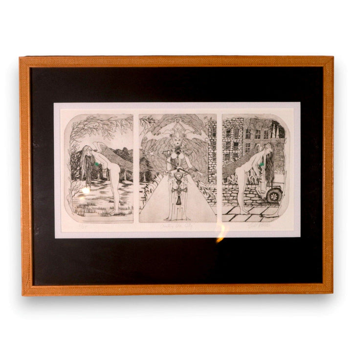 Jill Pottle Angels in Country vs City Print Signed Numbered 6/25 Framed 25x19 7409