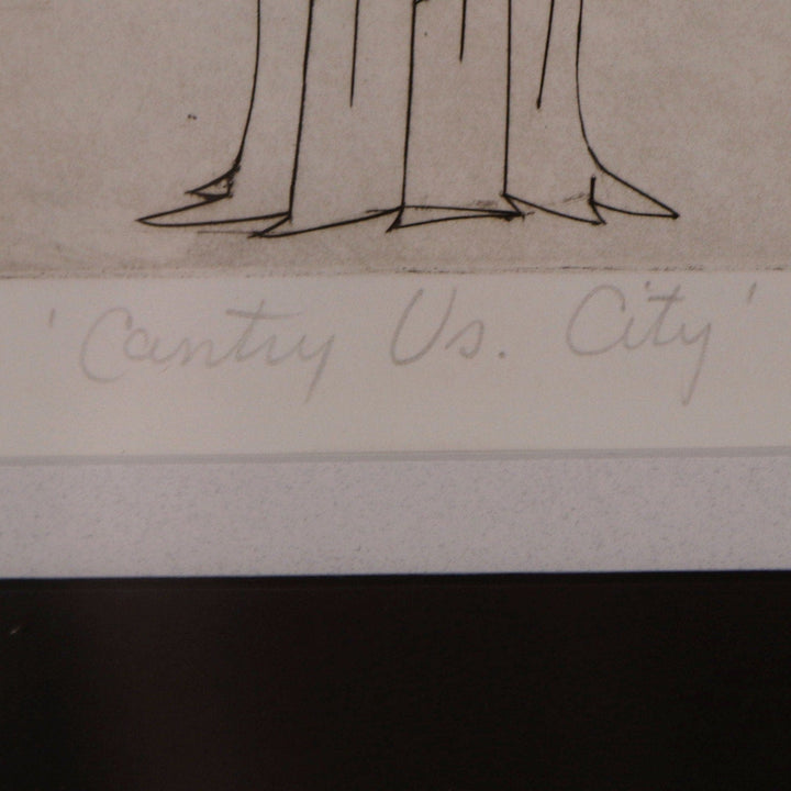 Jill Pottle Angels in Country vs City Print Signed Numbered 6/25 Framed 25x19 7409