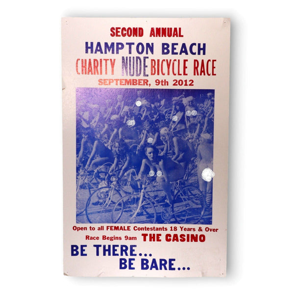 Nude Bicycle Race Poster 14x22 2nd Annnual Hampton Beach NH 2012 7434