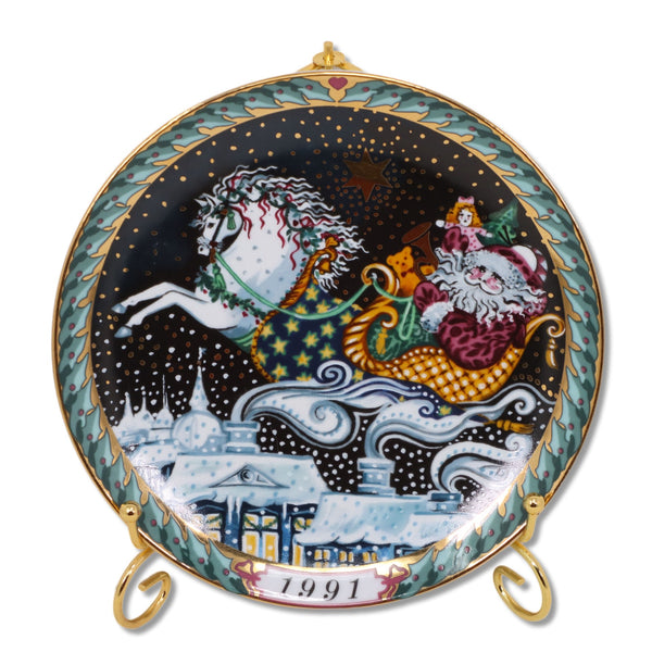 Bing & Grondahl Santa Claus Christmas Collection Plate 0.560 H The Journey 1991