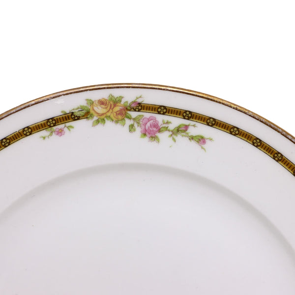 Tressemanes & Vogt TV Limoges 6928 Salad Plate 7 5/8"  Pink Roses Antique
