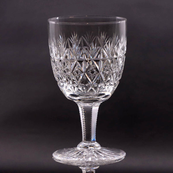 Webb Thomas Wellington White Wine Cut Crystal Glass 5 1/8" Star Bottom