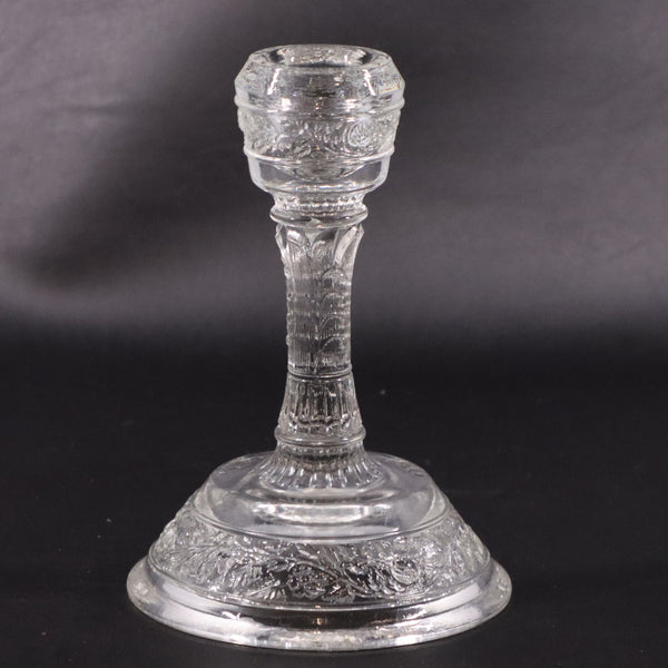 Fenton Glass Flower Band Pattern Taper Candlestick Holder 6" Vintage 1982