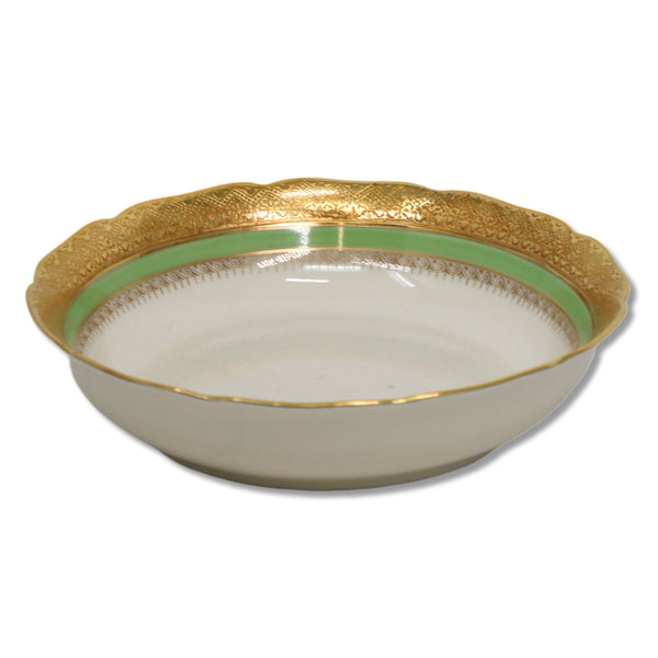Hutschenreuther Madeleine Green 19780 5" Fruit Bowl Gold Encrusted 1945's