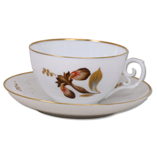 Royal Copenhagen Brown Iris 711 Flat cup 9068 and Saucer Bone China Vintage 1950