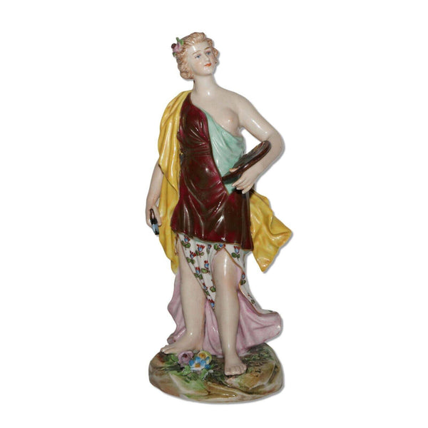 Carl Thieme Potschappel Dresden Porcelain 8" Figurine Semi-Nude Artist 1890's