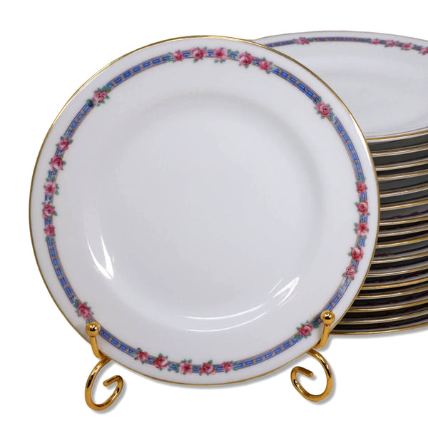 Charles Ahrenfeldt CA Limoges AHR6 Bread Plate 6.5" Pink Roses 1894-1930