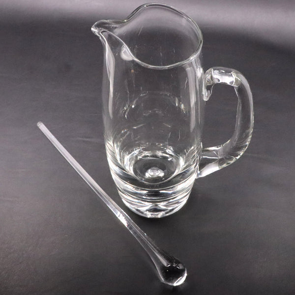Krosno Bubble Base Glass Martini Cocktail Pitcher and Teardrop Stirrer Polish