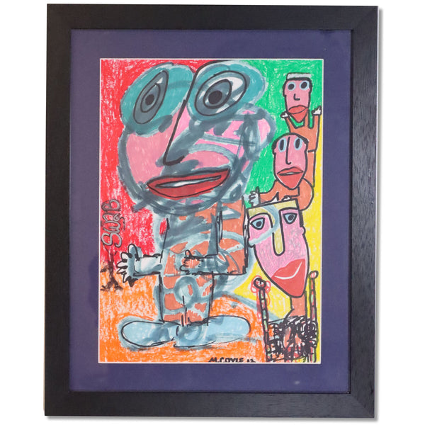 Marty Coyle Original Psychedelic Art Mixed Media 16x20 Matted Framed 2012