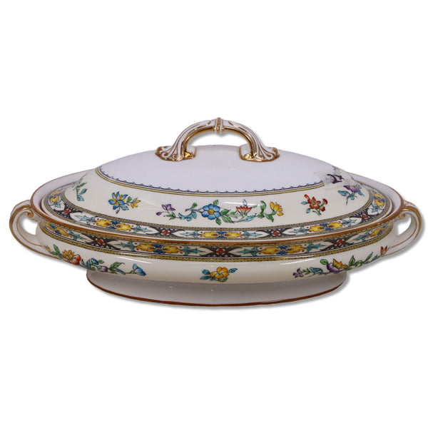 Mintons Berkeley B1020 Raised Enamel Covered Oval Serving Dish Antique 1920's