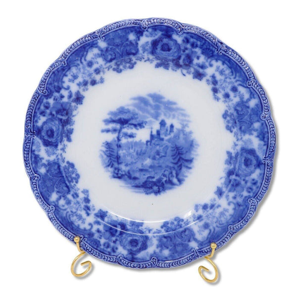 William Ridgway 1830's Flow Blue 12 1/4" Porcelain Platter Charger Plate Antique
