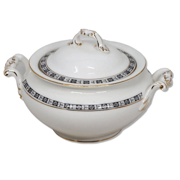 Johnson Bros The Orkney Art Deco Lidded Sugar Bowl China Dinnerware 1930's