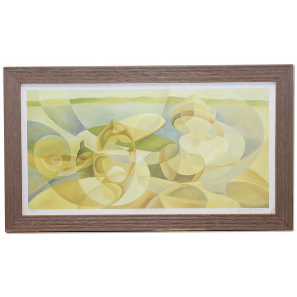 Anne Grandin 8 Boats de Blue Contemporary Abstract Litho 2/10 Framed signed 2002