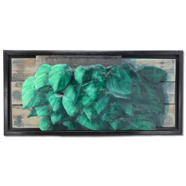 Donald Gotz "Shade Lover" Ivy on Tree Acrylic Multimedia 12x26 Signed 2012