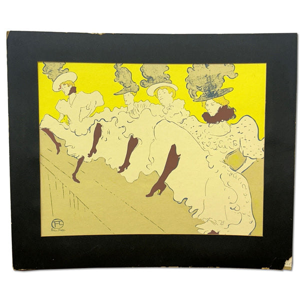 Toulouse-Lautrec Troupe de Mlle Eglantine Can Can Serigraph Silkscreen 24x29