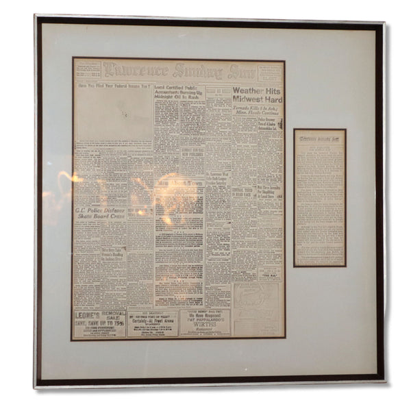 Newspaper Print Plate Matrix Lawrence MA Sunday Sun 1966  Mat Framed