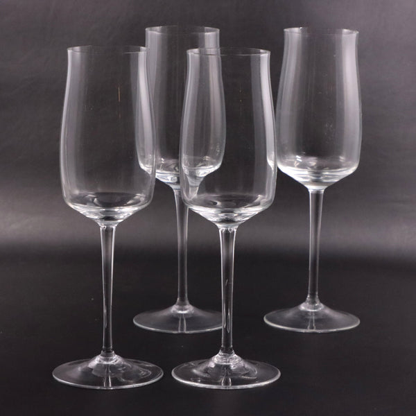 Crystal Champagne Flutes 4pc  Set 8 1/2" H x 2 3/4" Glass Stemware