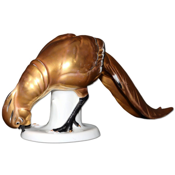 Aelteste Volkstedt Golden Pheasant Bird of Paradise Figurine 13" Dresden 1915