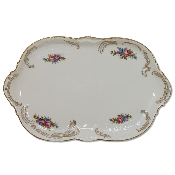 Rosenthal Sanssouci 3029 Diplomat Ivory Gold 13" Oval Serving Platter Vintage