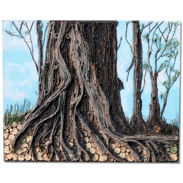 Donald Gotz "10 Exposed" Pine Tree Forest Acrylic 3D Mixed Media 30x24