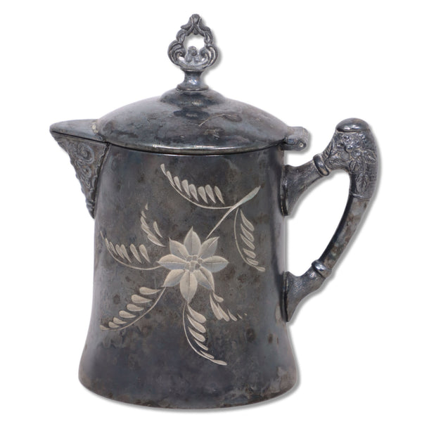 Van Bergh Quadruple Silver Plate Creamer Syrup Pitcher #2228 Antique 1898