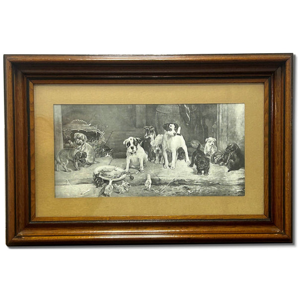 William Henry Hamilton Trood Unity is Strength Dogs Print Mahogany Framed 20x10