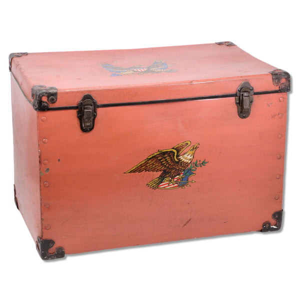 Patriotic Eagle Cannons Painted Vacuum Tube Case AN/ARC-1 Trans Equipment 1940's