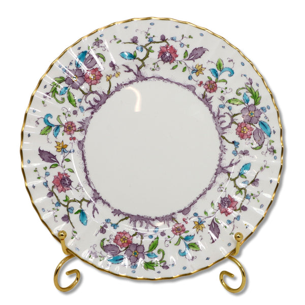 Royal Worcester Kashmir Z2135 Ribbed Fluted 9.25" Luncheon Plate China 1950's