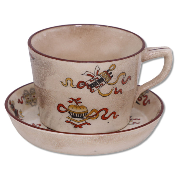 Mintons Woodseat C2110 Coffee Tea Cup Saucer Ironstone Polychrome 1840's