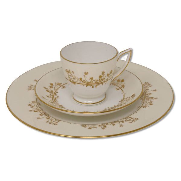 Minton H5230 Gold Pandora 3pc Demitasse Tea Cup Dessert Plate Set Vinatage 1960