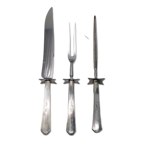 Wm Rogers & Sons 1931 International Silver Paris Carving Knife Set 13.25" Case